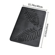 Essentials House Gray 40x60cm / 400MMx600MM 3 Piece Bathroom Mat Memory Foam Ultra Soft and Absorbent Leaf Bath Rugs Thick