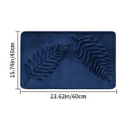 Essentials House Blue 40x60cm / 400MMx600MM 3 Piece Bathroom Mat Memory Foam Ultra Soft and Absorbent Leaf Bath Rugs Thick