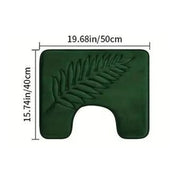 Essentials House Green 40x50cm / 400MMx600MM 3 Piece Bathroom Mat Memory Foam Ultra Soft and Absorbent Leaf Bath Rugs Thick