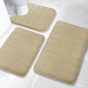 Essentials House 3 Pieces Memory Foam Bath Rugs Absorbent Bathroom Rugs Non-Slip Washable Bathroom mats Bath Mats