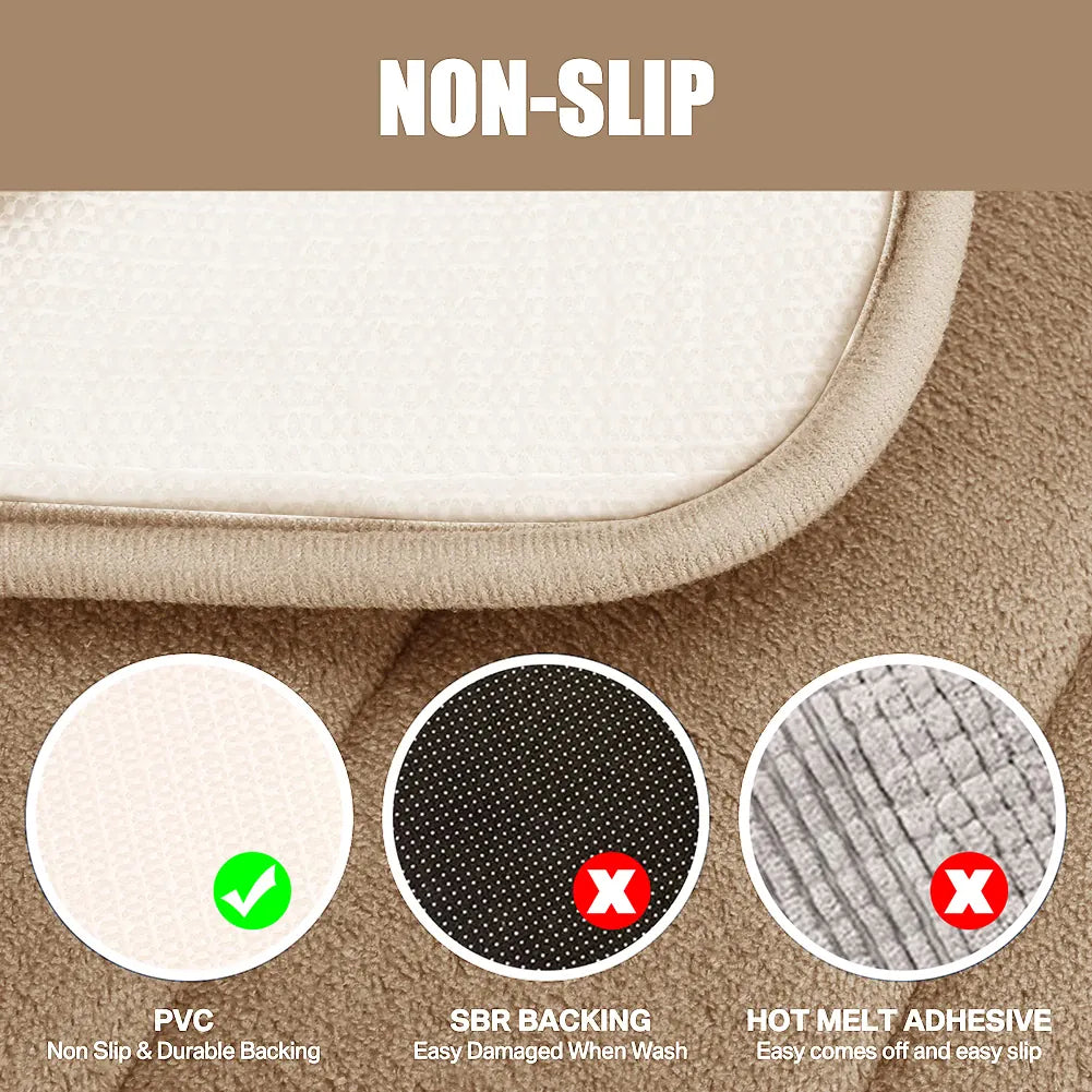 Essentials House 3 Pieces Memory Foam Bath Rugs Absorbent Bathroom Rugs Non-Slip Washable Bathroom mats Bath Mats