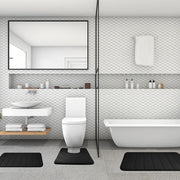 Essentials House 3 Pieces Memory Foam Bath Rugs Absorbent Bathroom Rugs Non-Slip Washable Bathroom mats Bath Mats