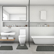 Essentials House 3 Pieces Memory Foam Bath Rugs Absorbent Bathroom Rugs Non-Slip Washable Bathroom mats Bath Mats