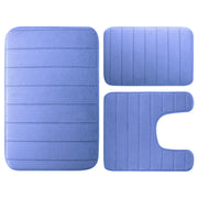 Essentials House Navy Blue 3 Pieces Memory Foam Bath Rugs Absorbent Bathroom Rugs Non-Slip Washable Bathroom mats Bath Mats