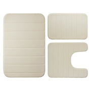 Essentials House Light khaki 3 Pieces Memory Foam Bath Rugs Absorbent Bathroom Rugs Non-Slip Washable Bathroom mats Bath Mats