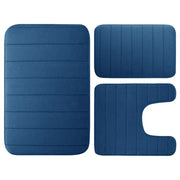 Essentials House Navy 3 Pieces Memory Foam Bath Rugs Absorbent Bathroom Rugs Non-Slip Washable Bathroom mats Bath Mats