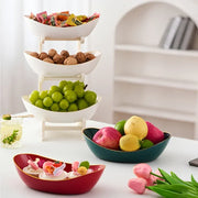 Essentials House Three-tier colorful fruit basket, dessert cake stand, plastic fruit bowls, mini cupcake stand, cookie tray