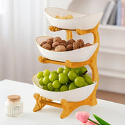 Essentials House Three-tier colorful fruit basket, dessert cake stand, plastic fruit bowls, mini cupcake stand, cookie tray