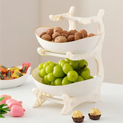 Essentials House Three-tier colorful fruit basket, dessert cake stand, plastic fruit bowls, mini cupcake stand, cookie tray