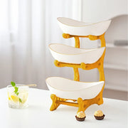 Essentials House White B Three-tier colorful fruit basket, dessert cake stand, plastic fruit bowls, mini cupcake stand