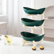 Essentials House Green A Three-tier colorful fruit basket, dessert cake stand, plastic fruit bowls, mini cupcake stand