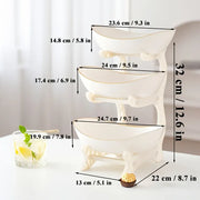Essentials House White A Three-tier colorful fruit basket, dessert cake stand, plastic fruit bowls, mini cupcake stand