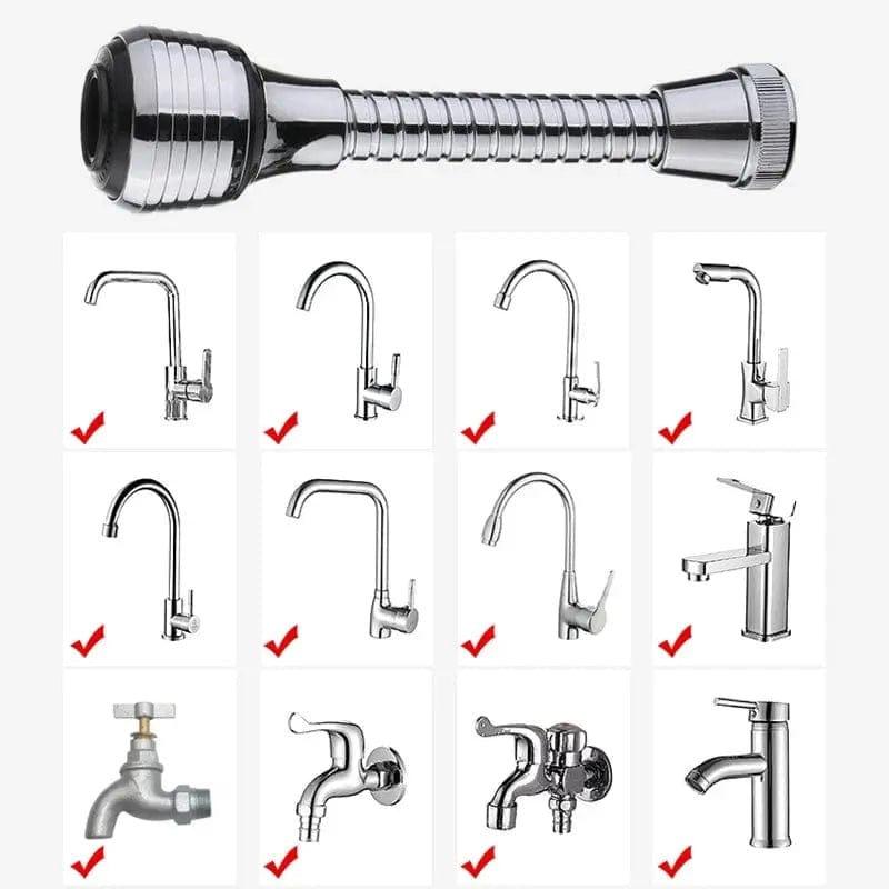 360 degree rotatable faucet extender with dual spray modes