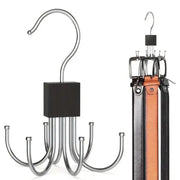 Rotating closet organizer hook with multiple hanging arms