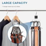 Closet organizer showing space saved before and after use