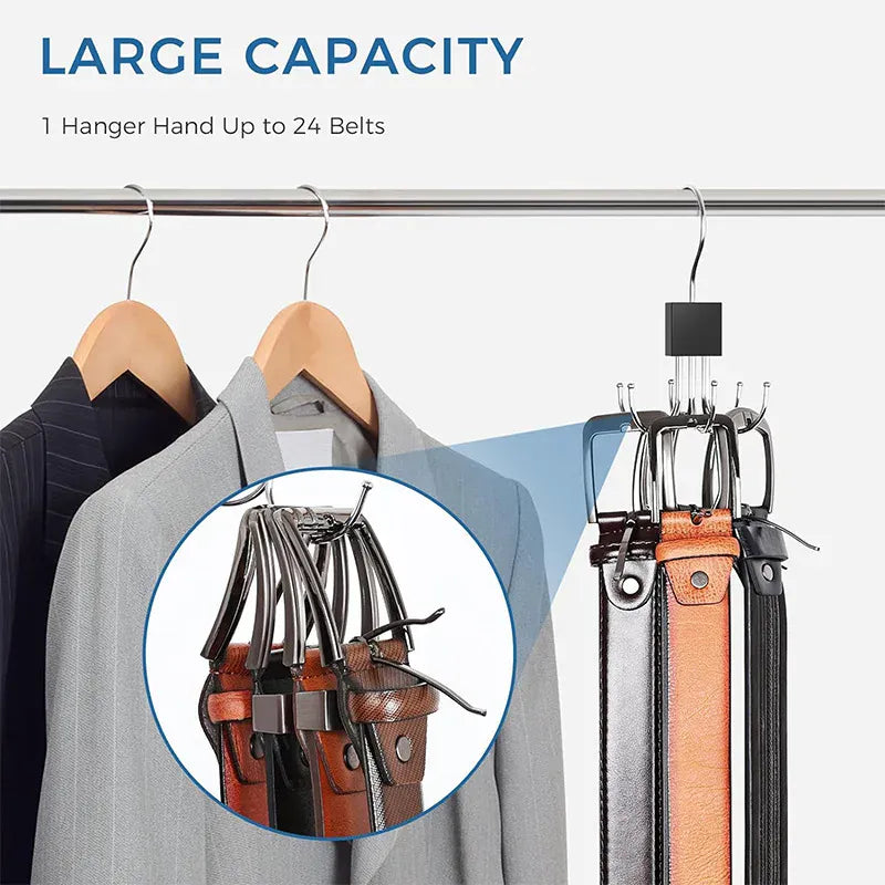 Closet organizer showing space saved before and after use