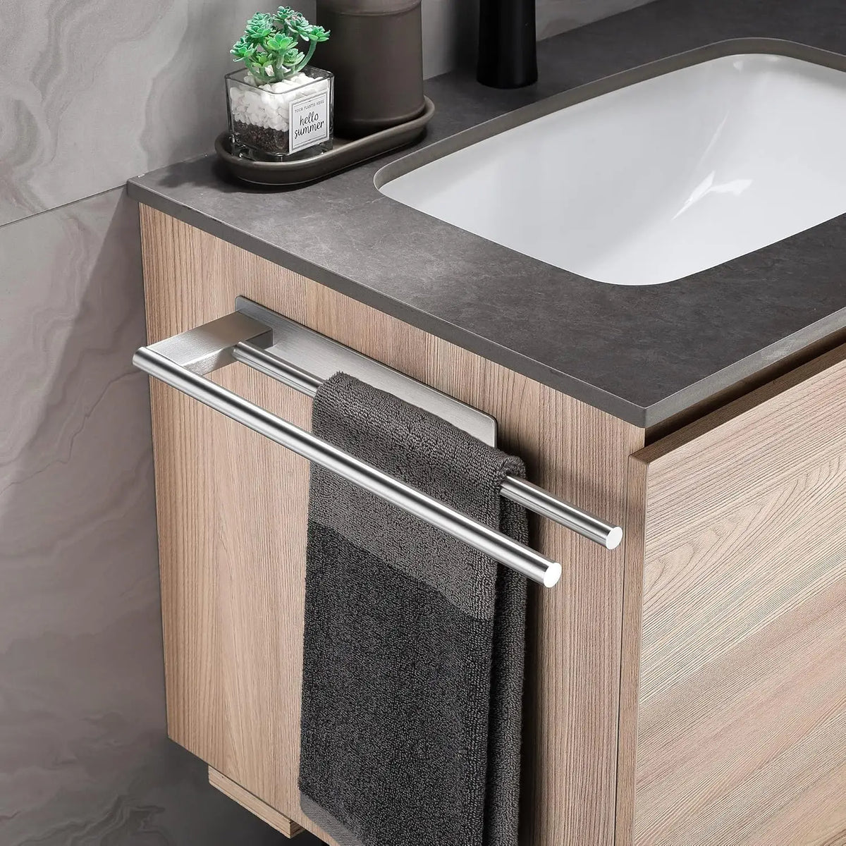 Alternate view of 39 cm no-drill adhesive towel bar