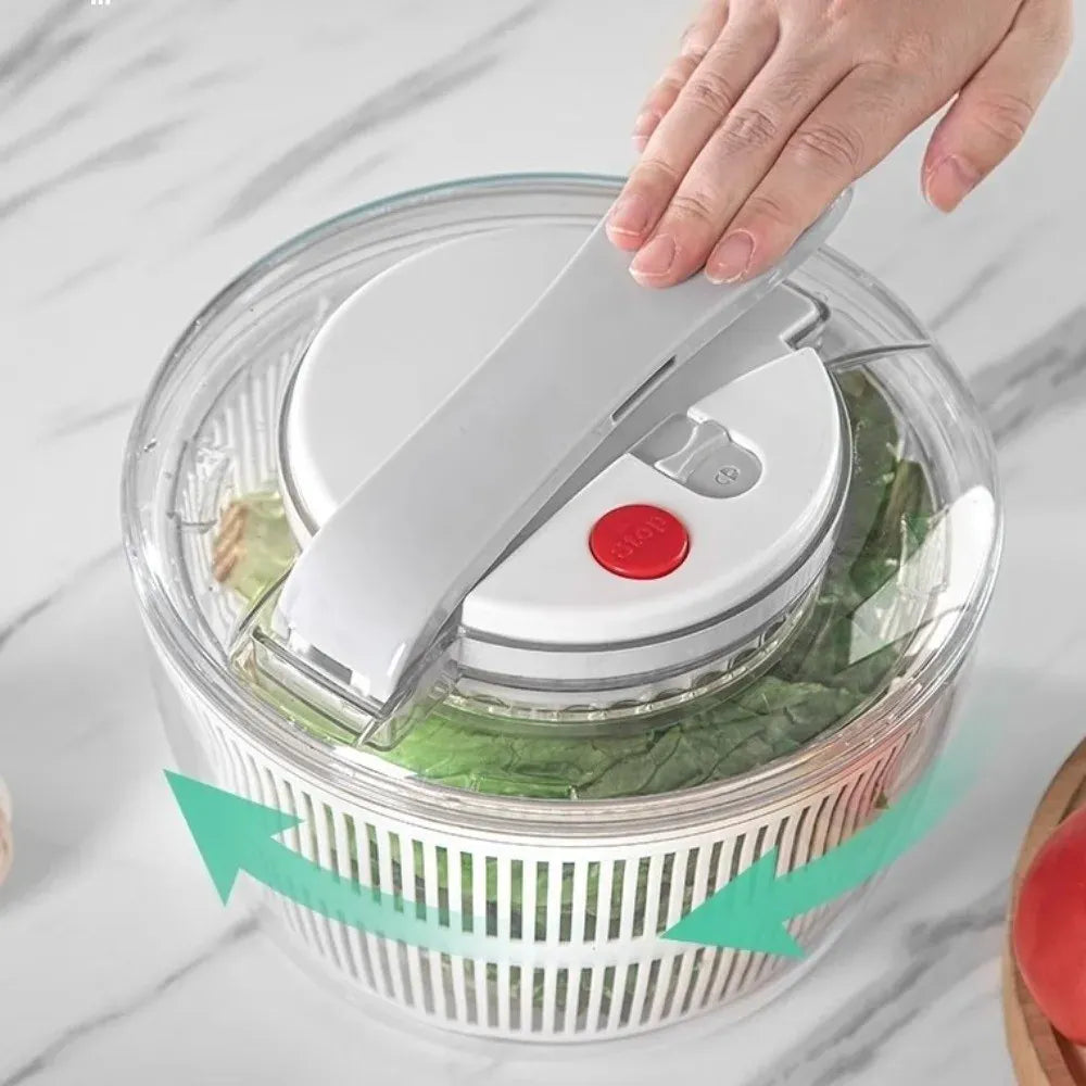 Essentials House 3 L Capacity Vegetable Salad Spinner Press-type Quick Spin Lettuce Leaf Dehydrator Household Salad Dryer