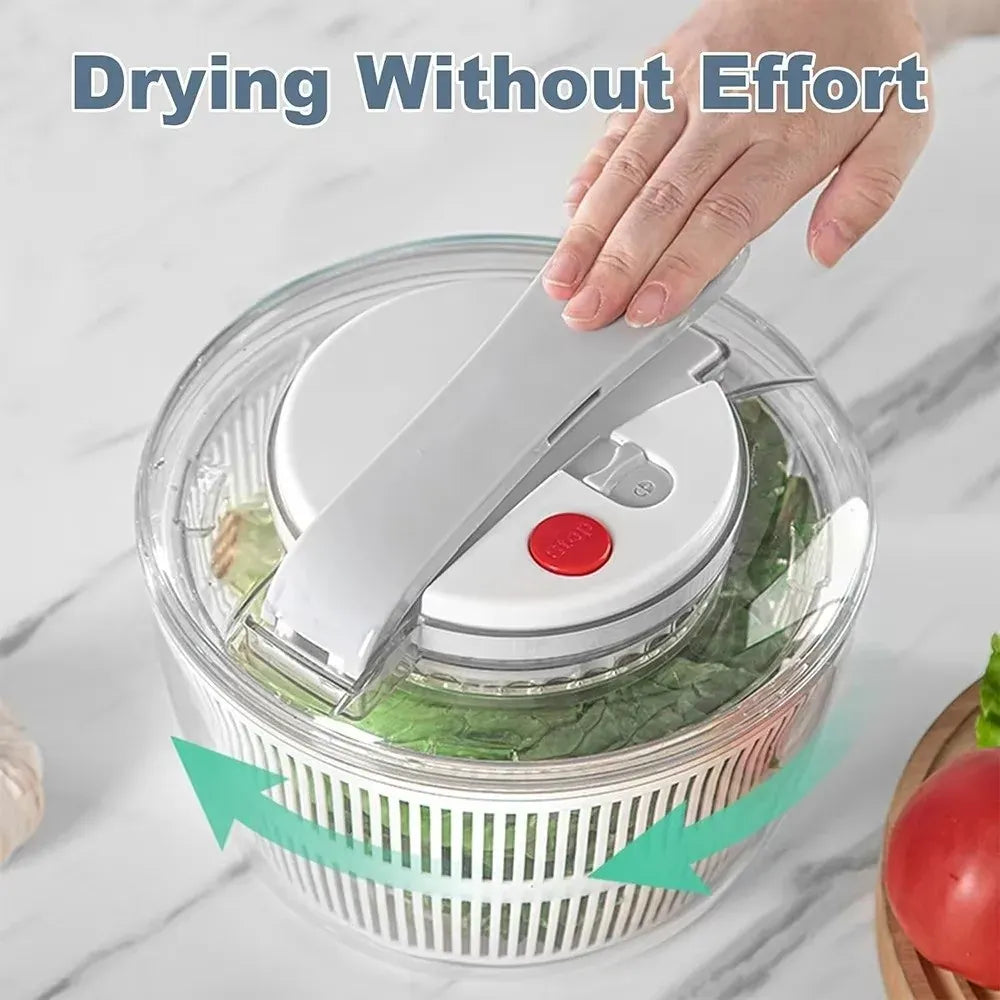 Essentials House 3 L Capacity Vegetable Salad Spinner Press-type Quick Spin Lettuce Leaf Dehydrator Household Salad Dryer