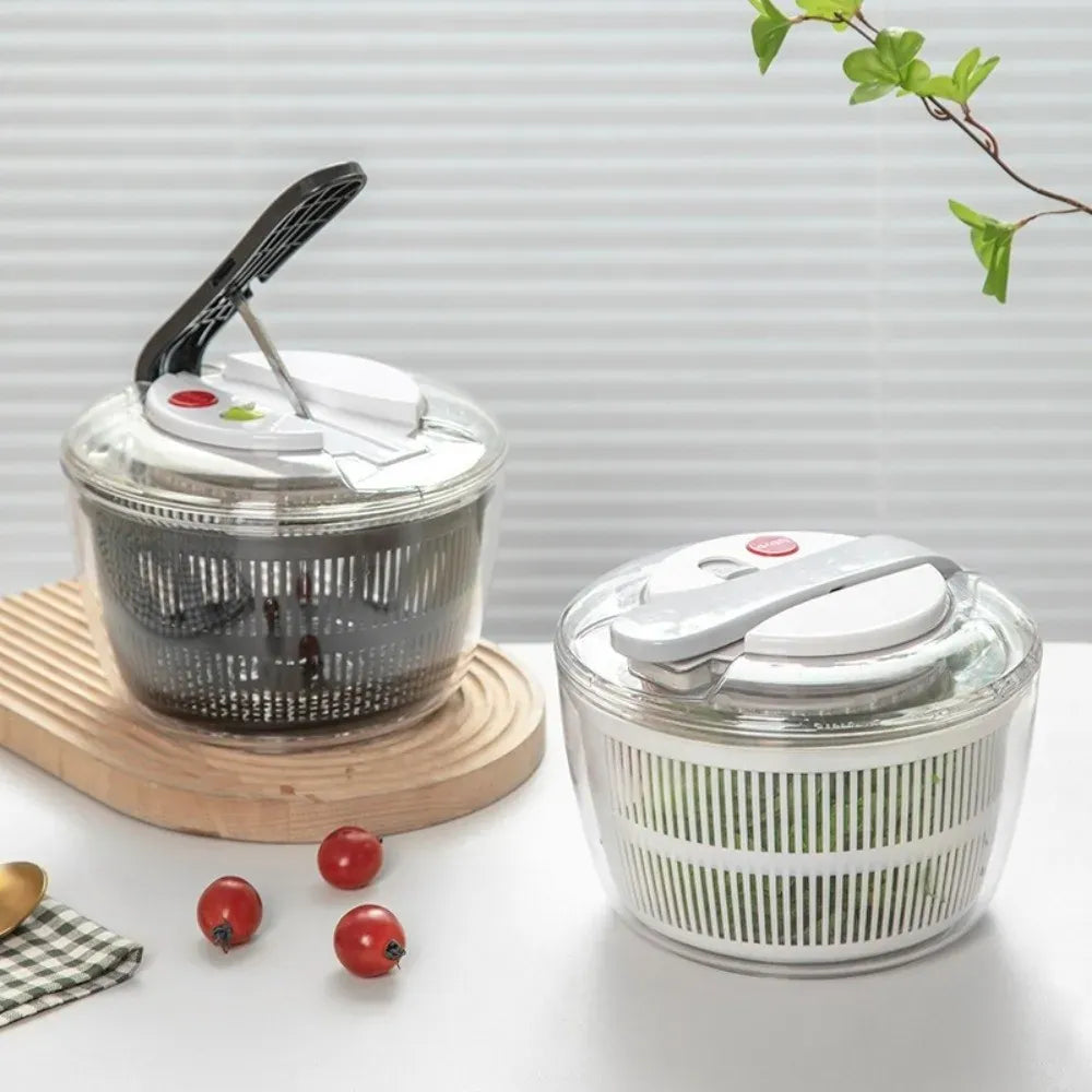 Essentials House 3 L Capacity Vegetable Salad Spinner Press-type Quick Spin Lettuce Leaf Dehydrator Household Salad Dryer