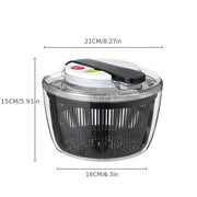Essentials House 3 L Capacity Vegetable Salad Spinner Press-type Quick Spin Lettuce Leaf Dehydrator Household Salad Dryer