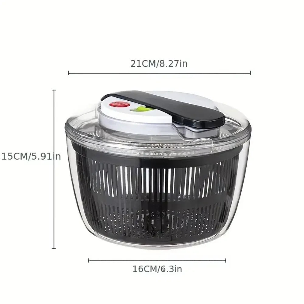 Essentials House 3 L Capacity Vegetable Salad Spinner Press-type Quick Spin Lettuce Leaf Dehydrator Household Salad Dryer