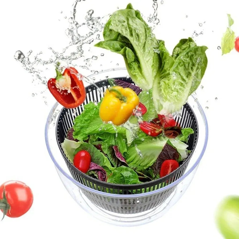 Essentials House 3 L Capacity Vegetable Salad Spinner Press-type Quick Spin Lettuce Leaf Dehydrator Household Salad Dryer