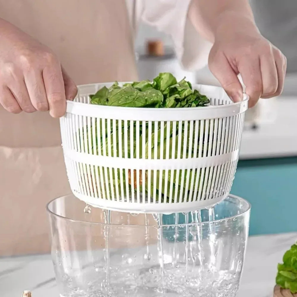 Essentials House 3 L Capacity Vegetable Salad Spinner Press-type Quick Spin Lettuce Leaf Dehydrator Household Salad Dryer