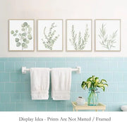 Essentials House 8X10 4PCS 8X10in,Botanical Plant Canvas Wall Art, Framed Boho Wall Decor For Bathroom, Minimalist Aesthetic