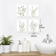 Essentials House 8X10 4PCS 8X10in,Botanical Plant Canvas Wall Art, Framed Boho Wall Decor For Bathroom, Minimalist Aesthetic