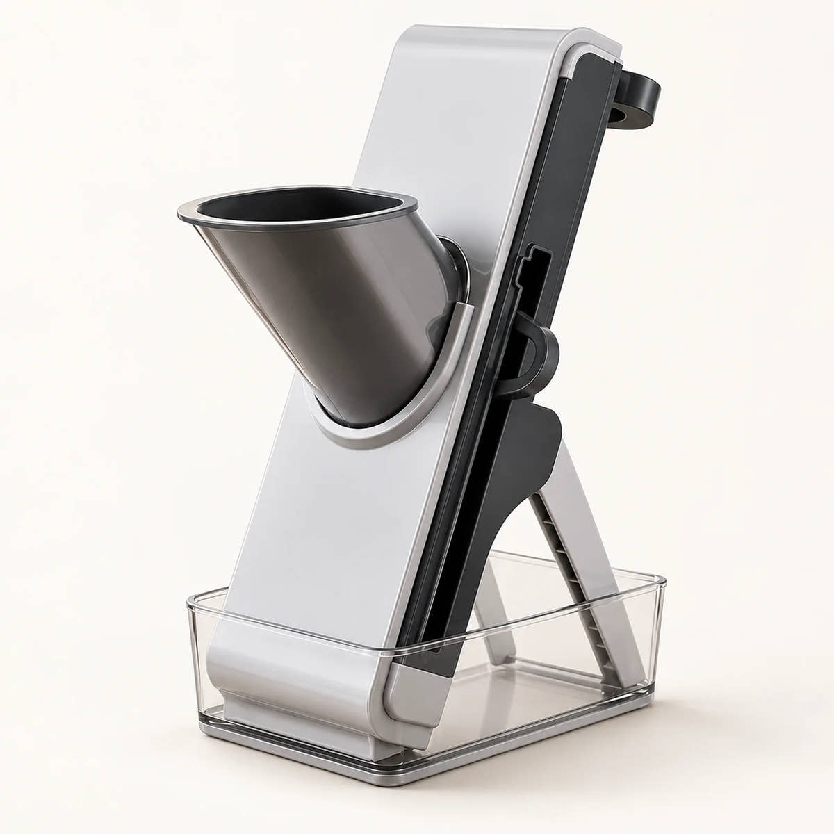 4-in-1 Mandoline Slicer with Safety Guard on a warm off-white background with a soft natural shadow.