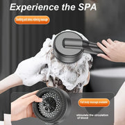 Essentials House 4 Modes Self-cleaning Shower Head with Silicone Brush One-Key Stop Water Massage High Pressure ABS