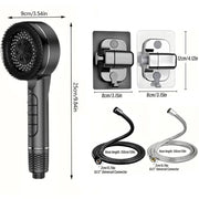 Essentials House 4 Modes Self-cleaning Shower Head with Silicone Brush One-Key Stop Water Massage High Pressure ABS