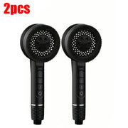 Essentials House Black 2pcs 4 Modes Self-cleaning Shower Head with Silicone Brush One-Key Stop Water Massage High Pressure