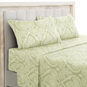 Essentials House Ivory / Bed Sheet Set / California King| Lux Decor 4-Piece Paisley Bed Sheet Set – Soft Brushed Microfiber