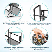Essentials House 4 Tier Cupboard Storage Shelf Carbon Steel Spice Seasoning Jar Organizer Wall Mount Kitchen Spice Rack