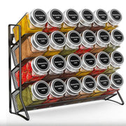 Essentials House 4 Tier Cupboard Storage Shelf Carbon Steel Spice Seasoning Jar Organizer Wall Mount Kitchen Spice Rack