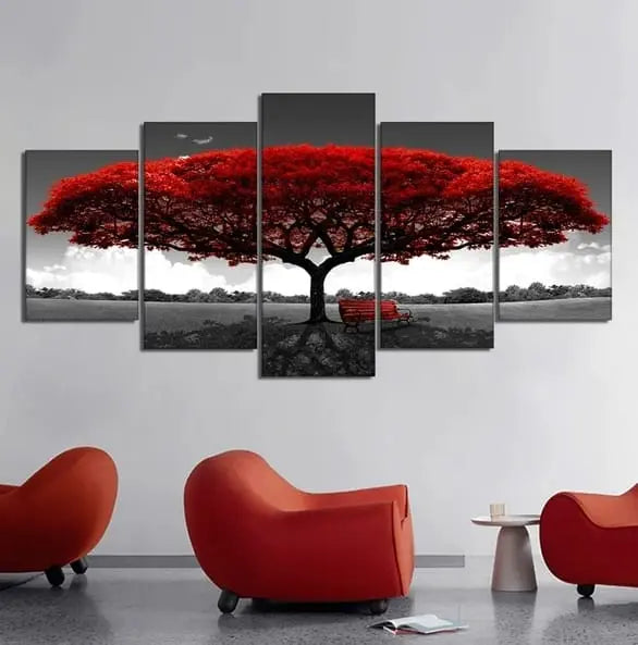 Essentials House Home & Décor 5PCS 5Pcs Canvas Print Paintings Landscape Pictures Wall Art Modern Living Room Decor