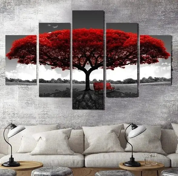 Essentials House Home & Décor 5PCS 5Pcs Canvas Print Paintings Landscape Pictures Wall Art Modern Living Room Decor