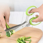 Essentials House Multifunctional 5 Layers Stainless Steel Knives Kitchen Scissors Scallion Cutter Herb Laver Spices Cook Cut