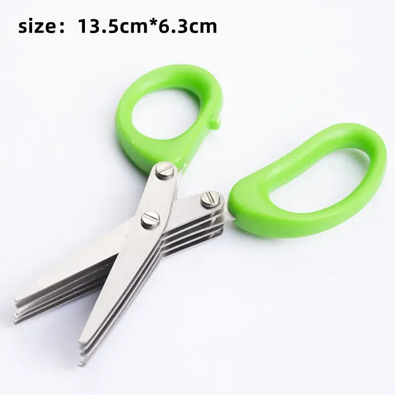 Essentials House Only Small 5-layer Multifunctional 5 Layers Stainless Steel Knives Kitchen Scissors Scallion Cutter Herb