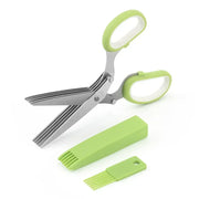Essentials House E Multifunctional 5 Layers Stainless Steel Knives Kitchen Scissors Scallion Cutter Herb Laver Spices Cook
