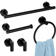 Alternate view of five-piece wall-mounted bathroom hardware set