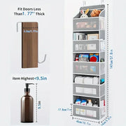 Five-shelf over-the-door organizer with anti-tilt pockets