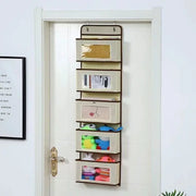 Beige original-design five-shelf over-the-door organizer