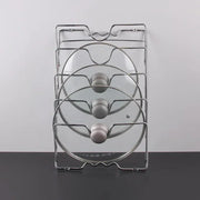 Essentials House Silver Wall Mounted Pot Lid Rack Multi-Functional Kitchen Storage Holder Perforated 5 Layers for Household