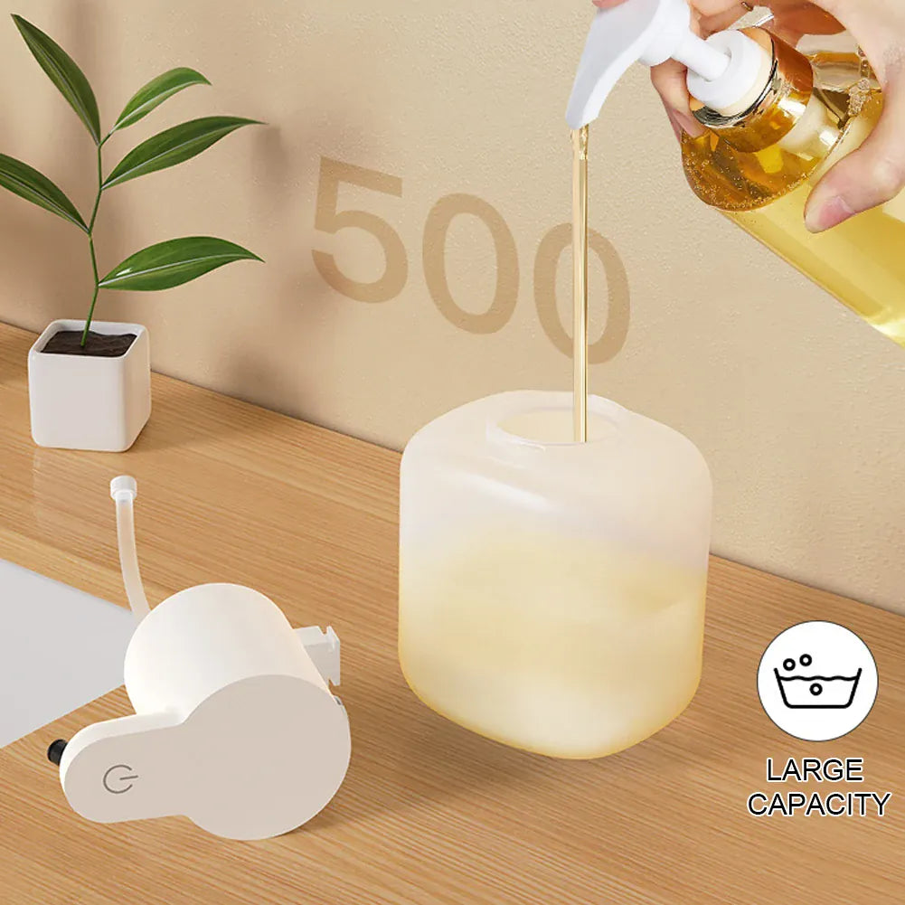 Large 500 ml translucent soap tank being filled
