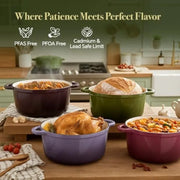 Essentials House 6 Quart Dutch Oven Pot with Lid Non Stick Enameled Cast Iron Dutch Oven for Bread Baking Heavy-Duty Oven