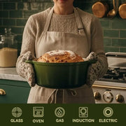 Essentials House 6 Quart Dutch Oven Pot with Lid Non Stick Enameled Cast Iron Dutch Oven for Bread Baking Heavy-Duty Oven