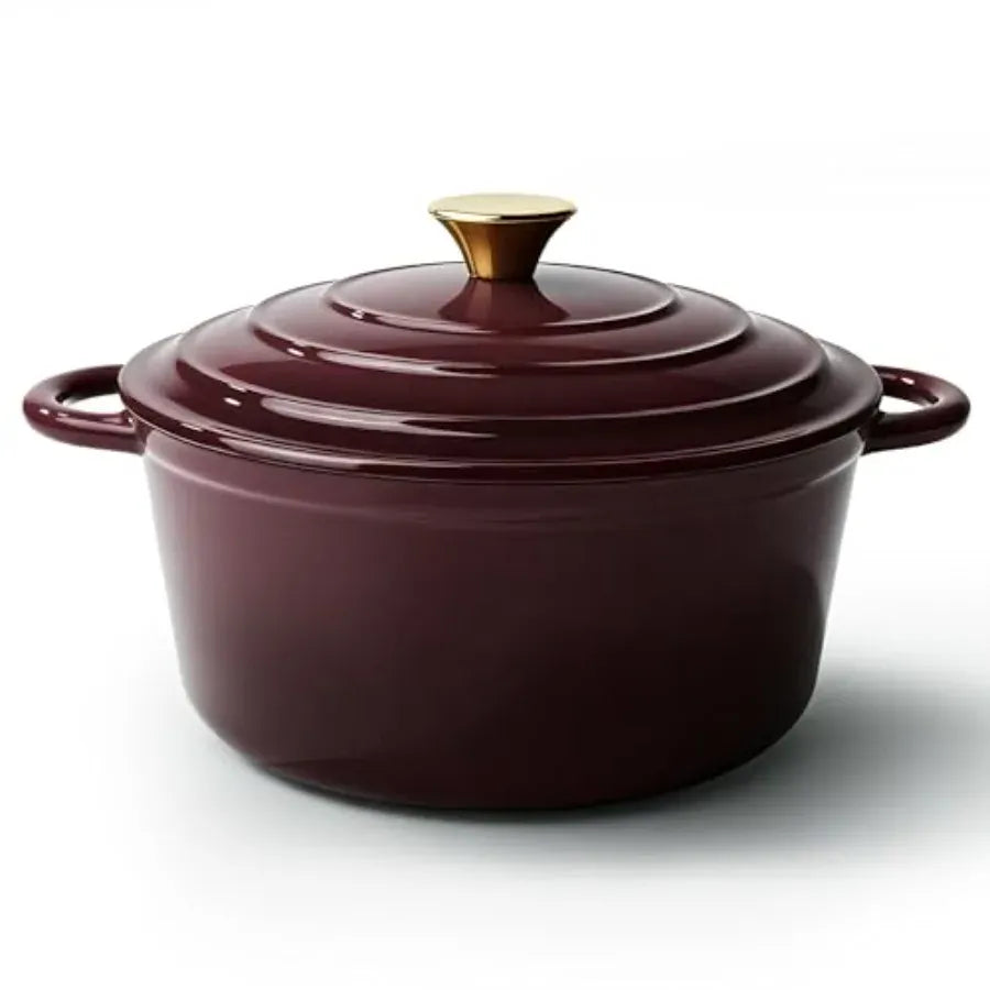 Essentials House / Fig 6 Quart Dutch Oven Pot with Lid Non Stick Enameled Cast Iron Dutch Oven for Bread Baking Heavy-Duty